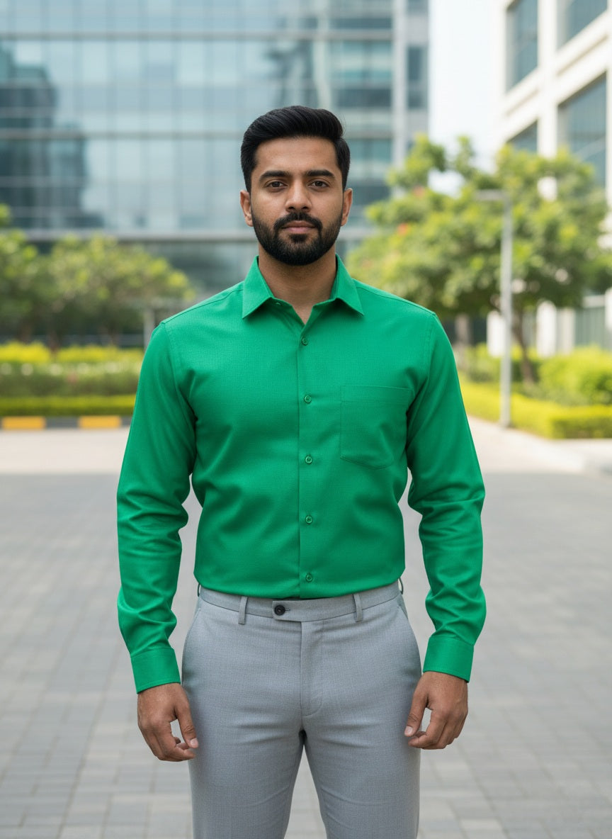 Green Shirt and Grey Pant Combo