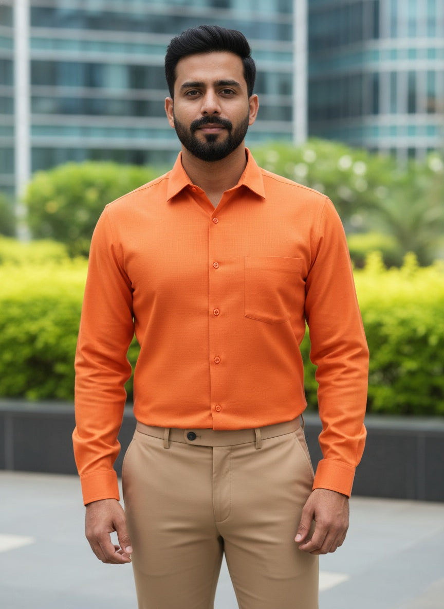 Orange Colour Shirt and Sandal Pant Combo