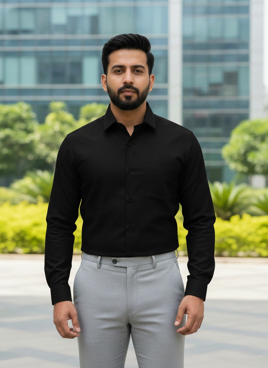 Black Shirt and Grey Pant Combo