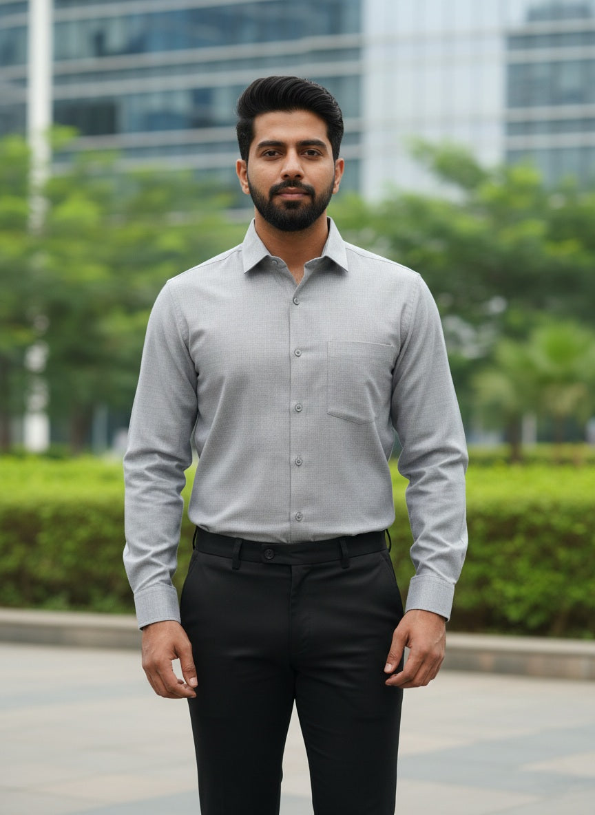 Lite Grey Shirt and Black Pant Combo