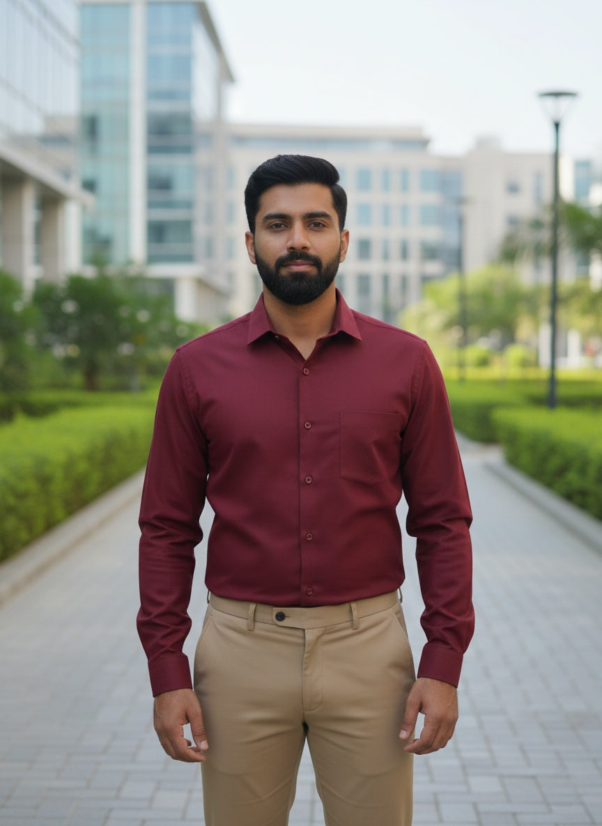 Maroon Shirt and Sandal Pant Combo