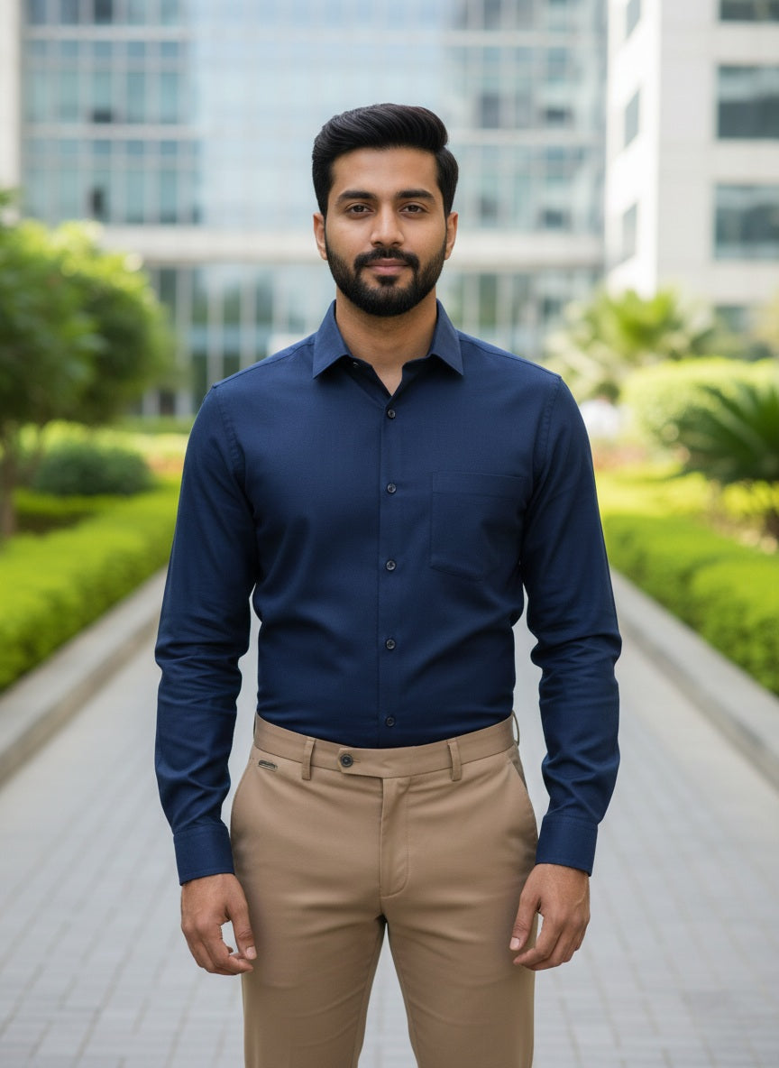 Navy Blue Shirt and Sandal Pant Combo