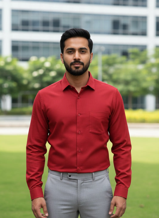 Red Shirt and Grey Pant Combo