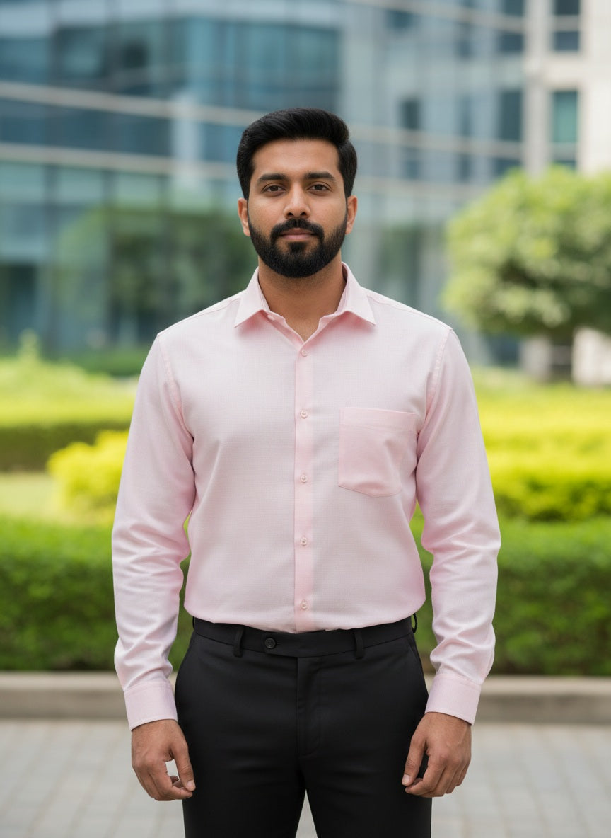 Rose Colour Shirt and Black Pant Combo