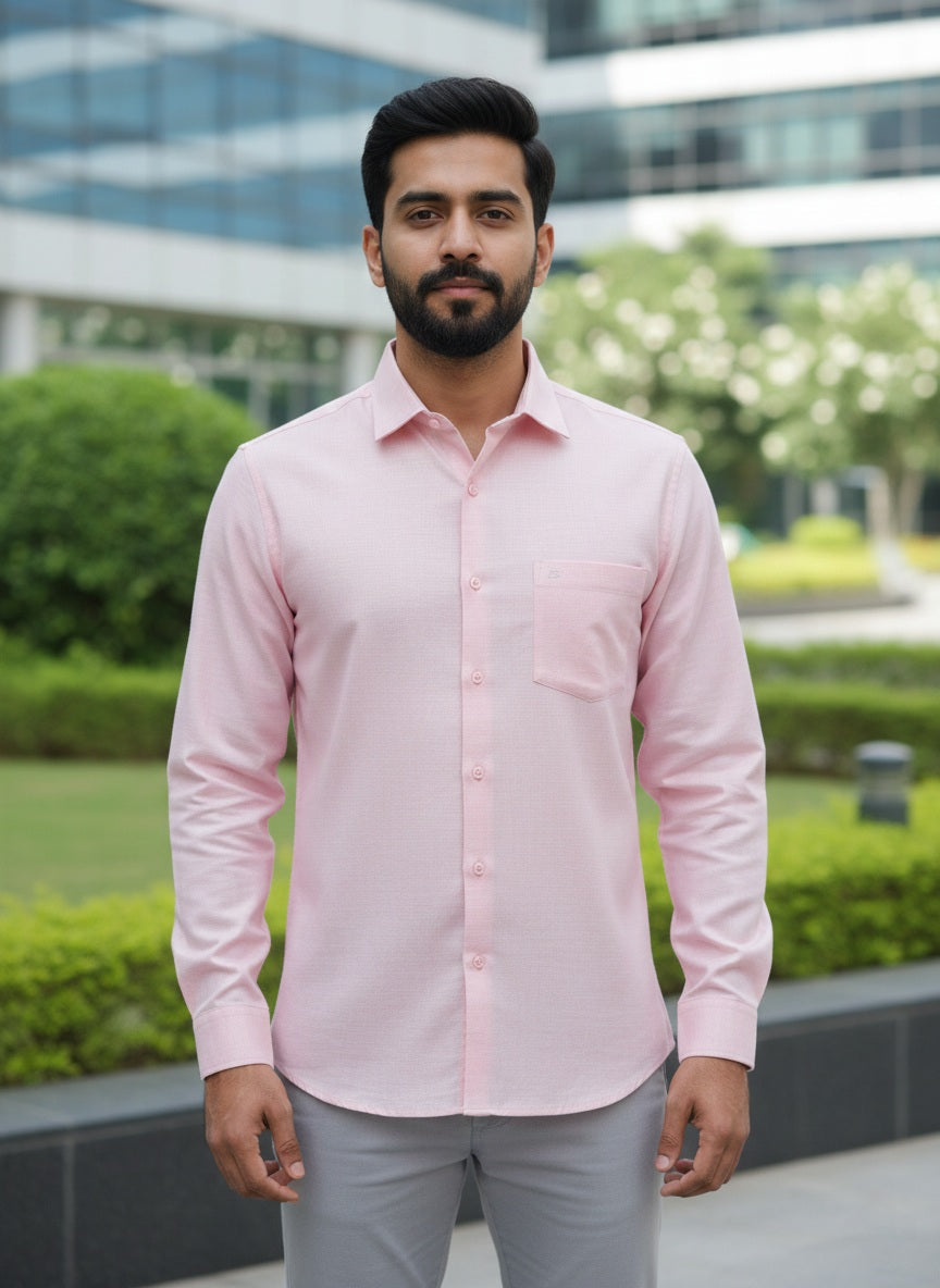 Rose Colour Shirt and Grey Pant Combo
