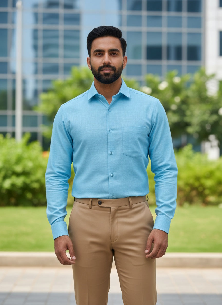Sky Blue Shirt and Sandal Pant Combo